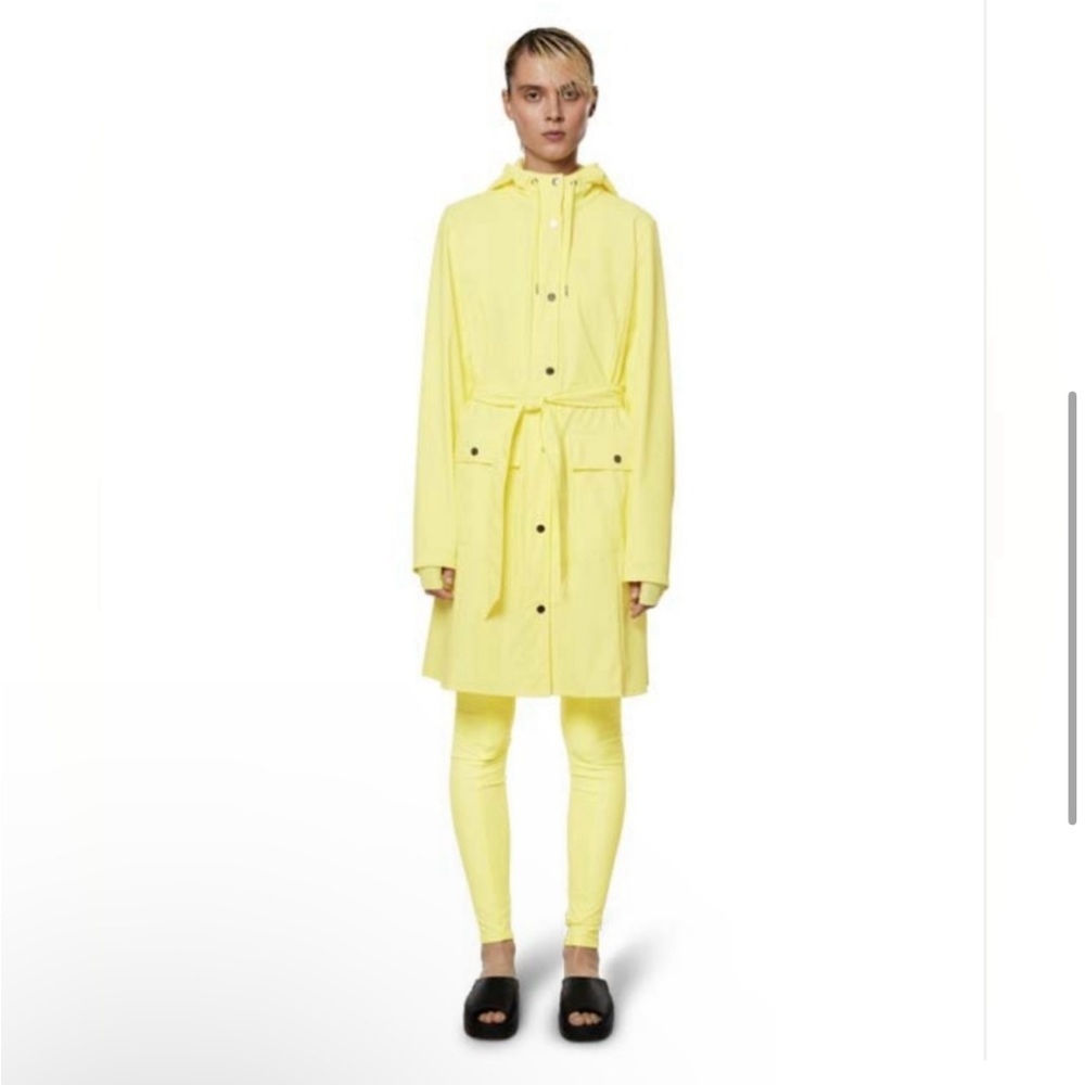 RAINS Curve W Jacket Unisex in Straw Yellow Size XL NWT